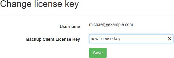 Change Cloud Storage Account License Key