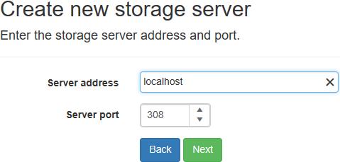 Storage Server Address and Port