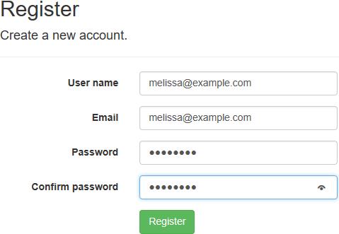 User registration