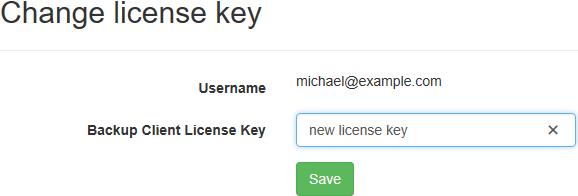 Change Cloud Storage Account License Key