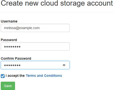 Create Cloud Storage Account without a license key as User