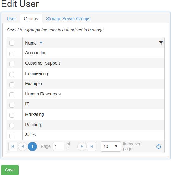 Edit user - groups