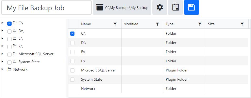 Connected Agent File Backup Job