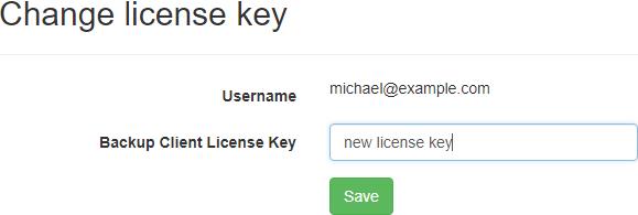 Change Cloud Storage Account License Key