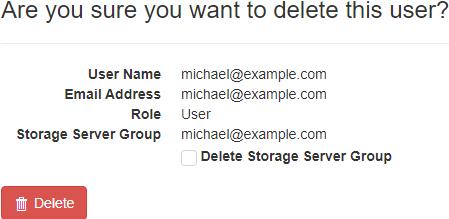 Confirm delete user