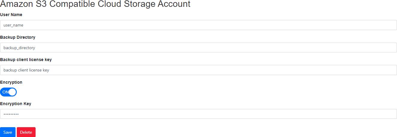 View Amazon S3 compatible cloud storage account