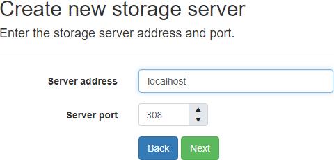 Storage Server Address and Port