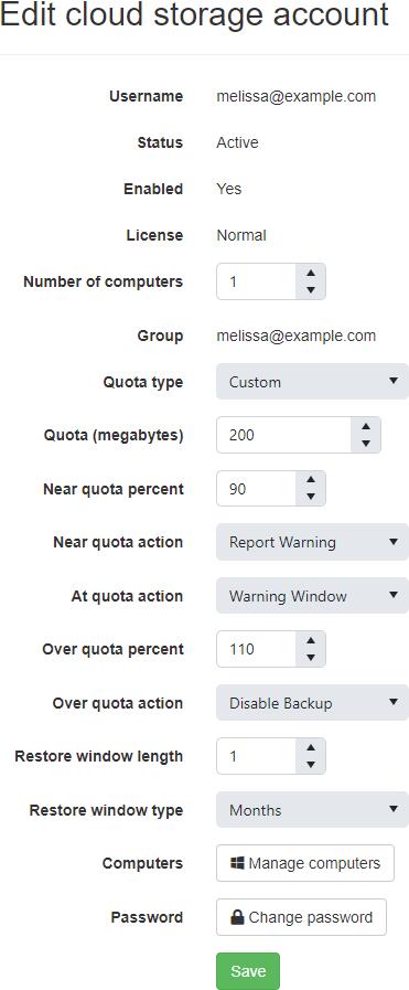 Edit Cloud Storage Account without a license key as User
